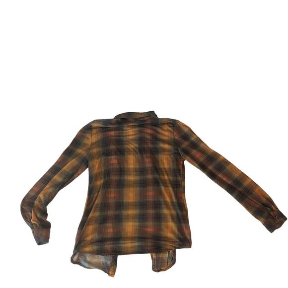 🛍️ Orange and Yellow Plaid Patterned Shirt - Picture 2 of 6